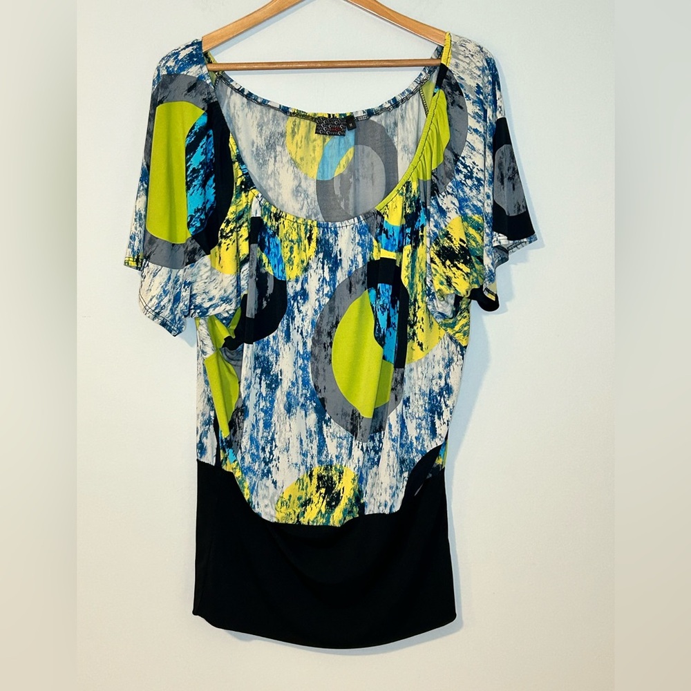 CMM Abstract Print Tunic Top Multicolor Medium